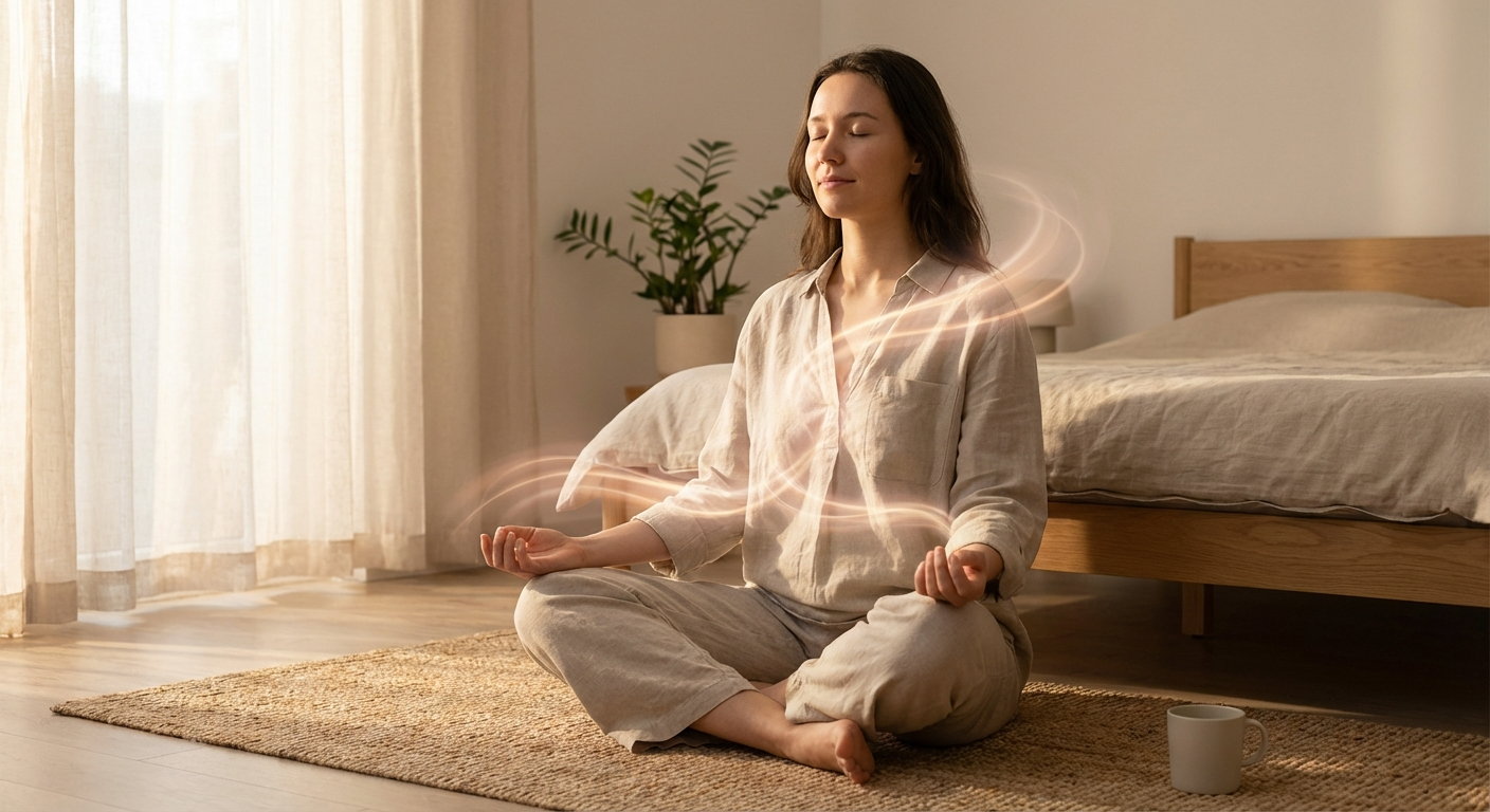 Morning breathwork and meditation ritual for calm and focus